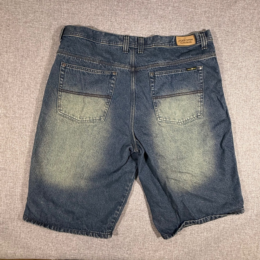 VTG Jordan Craig Denim Shorts Mens 44 Blue Baggy Y2K Skater Hip Hop Streetwear - Picture 3 of 8